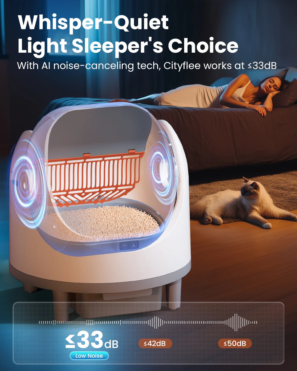 Large Self-Cleaning Cat Litter Box