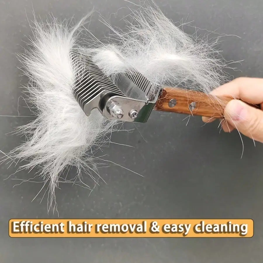 2-in-1 Pet Dematting & Deshedding Comb – Stainless Steel
