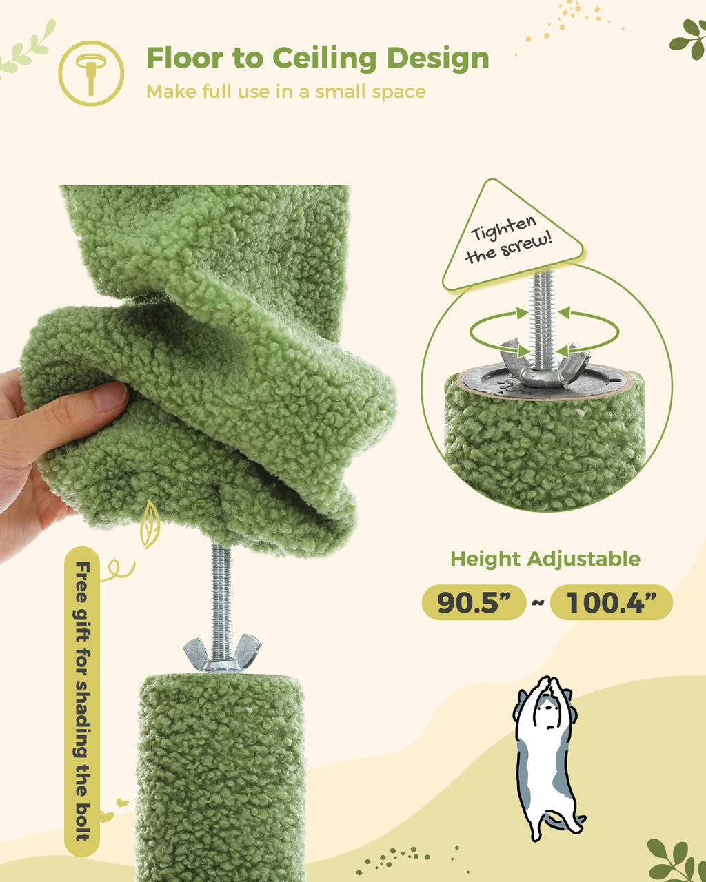 Floor to Ceiling Cactus Cat Tree