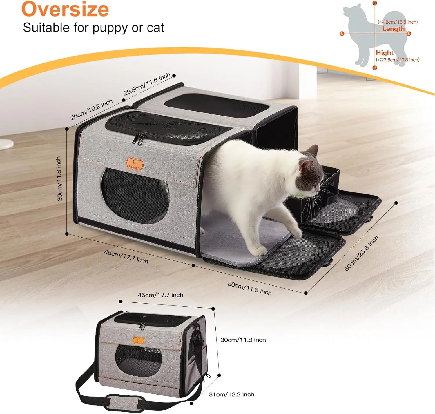Cat Carrier with Litter Box