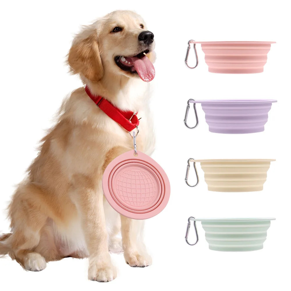 Collapsible Pet Silicone Food Water Bowl