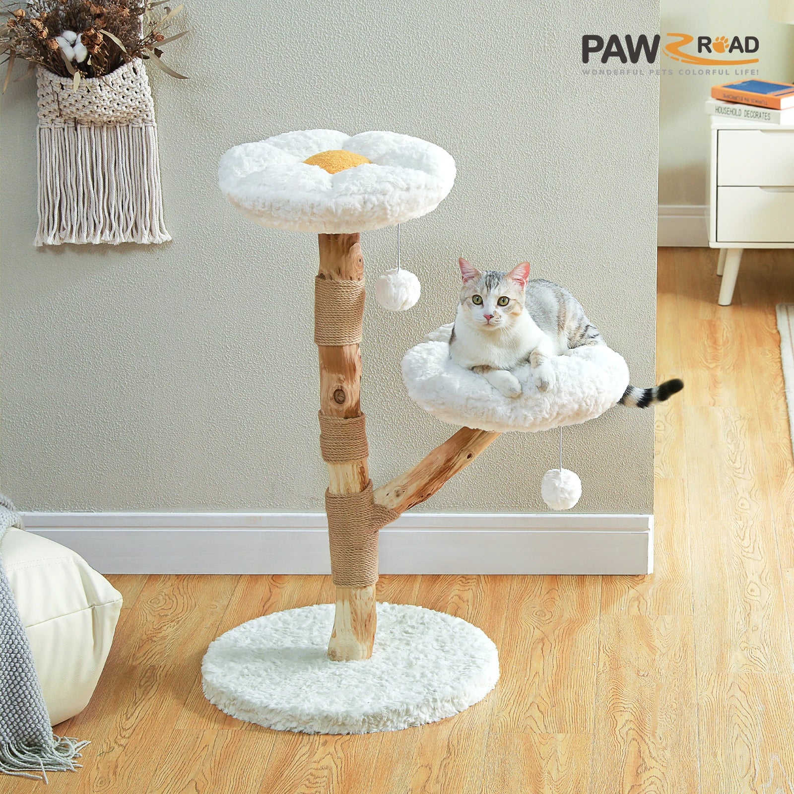 Real Wood Cat Scratch Post