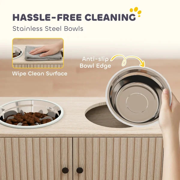 Elevated Dog Bowls with Hidden Storage