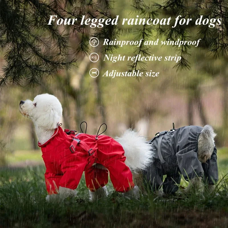 Reflective Dog Raincoat With Harness