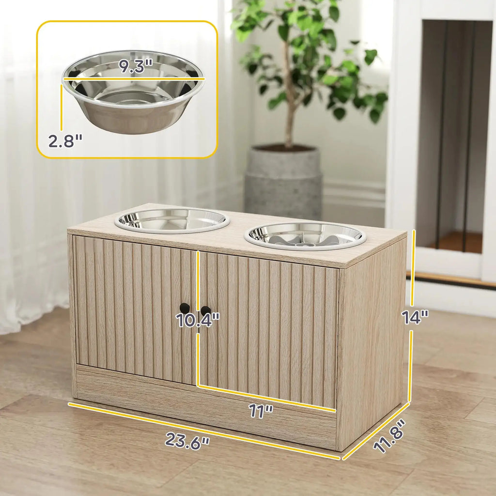 Elevated Dog Bowls with Hidden Storage