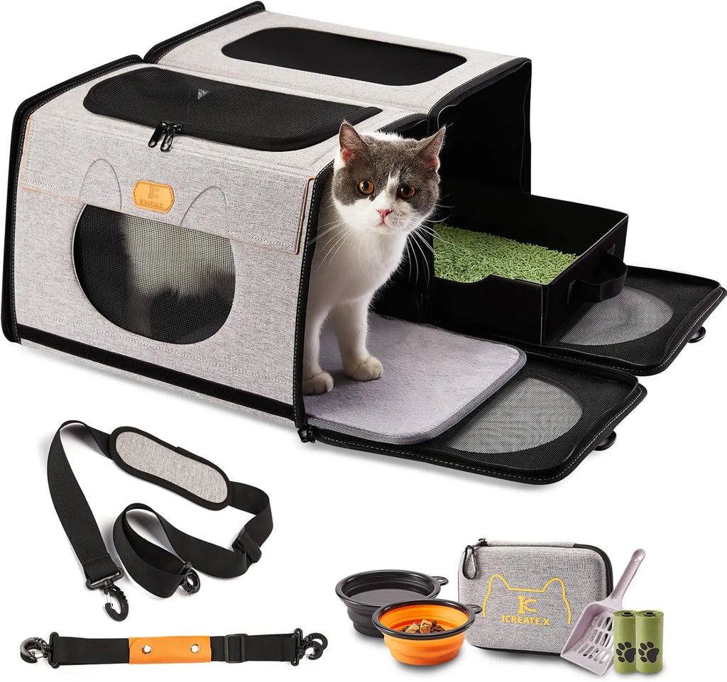 Cat Carrier with Litter Box