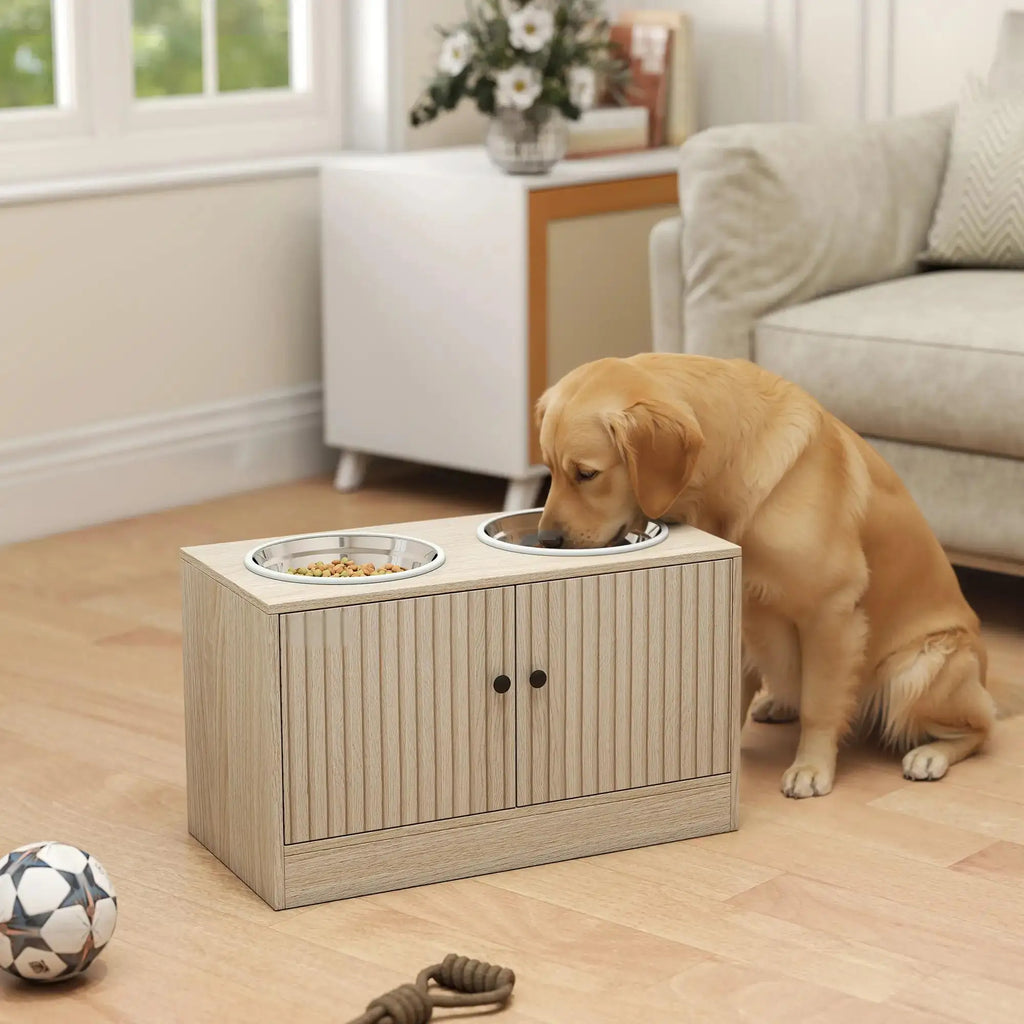 Elevated Dog Bowls with Hidden Storage