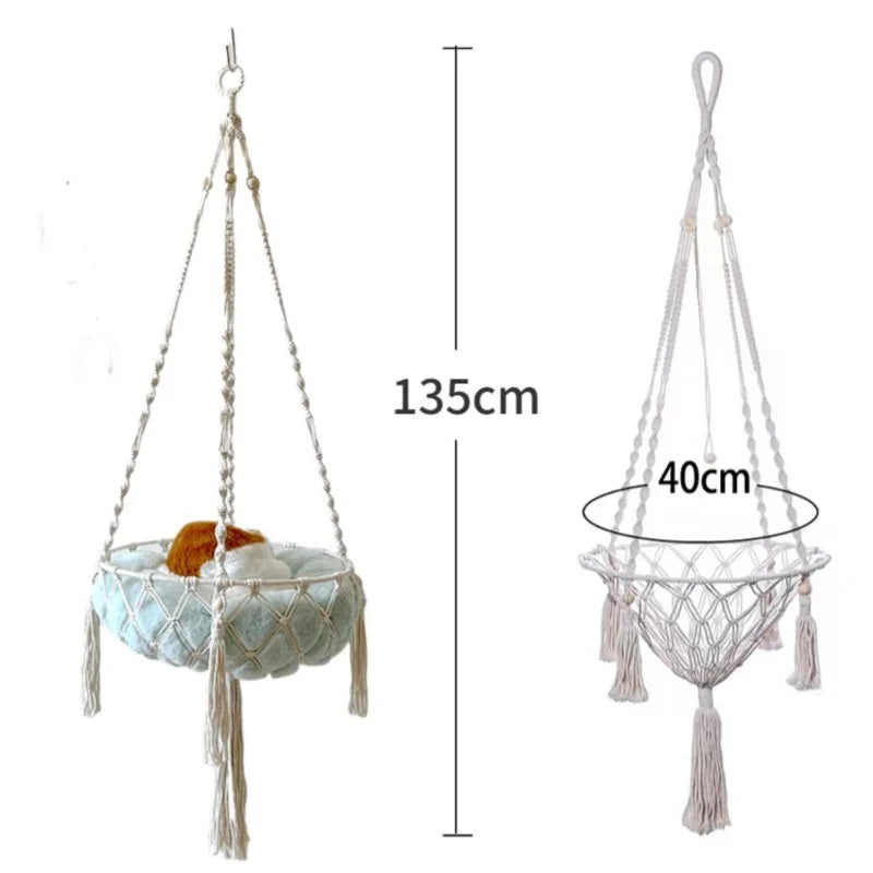 Handwoven Cotton Rope Cat Hammock