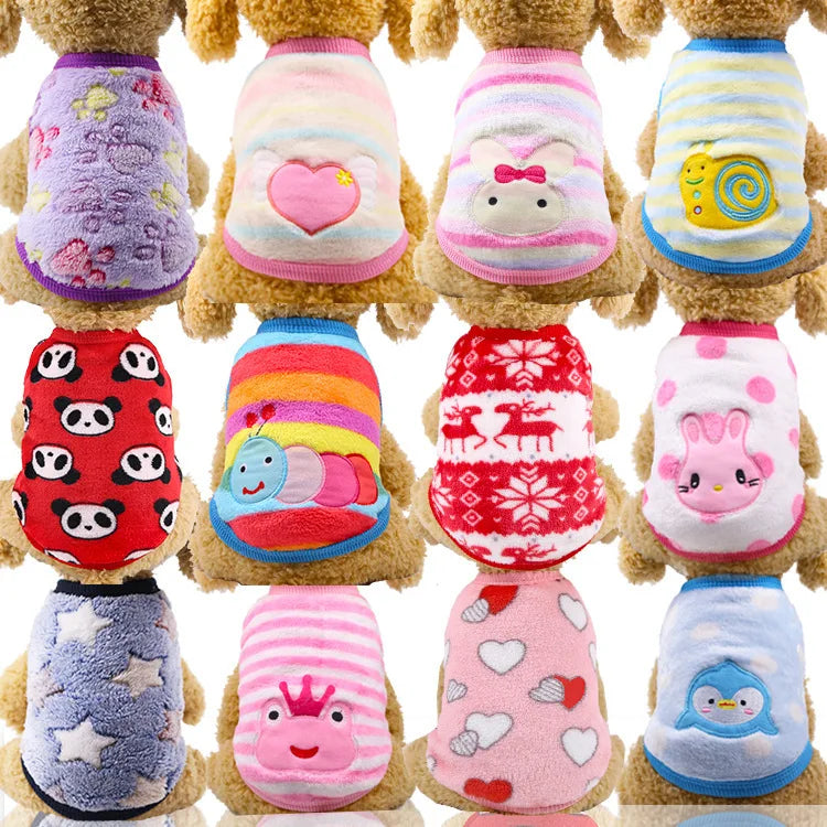 Cartoon Flannel Teacup Dog Clothes