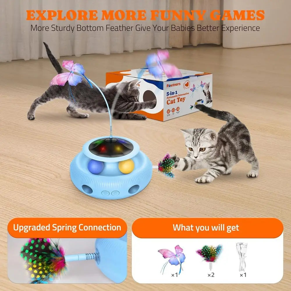 3-in-1 Automatic Rechargeable Cat Toy